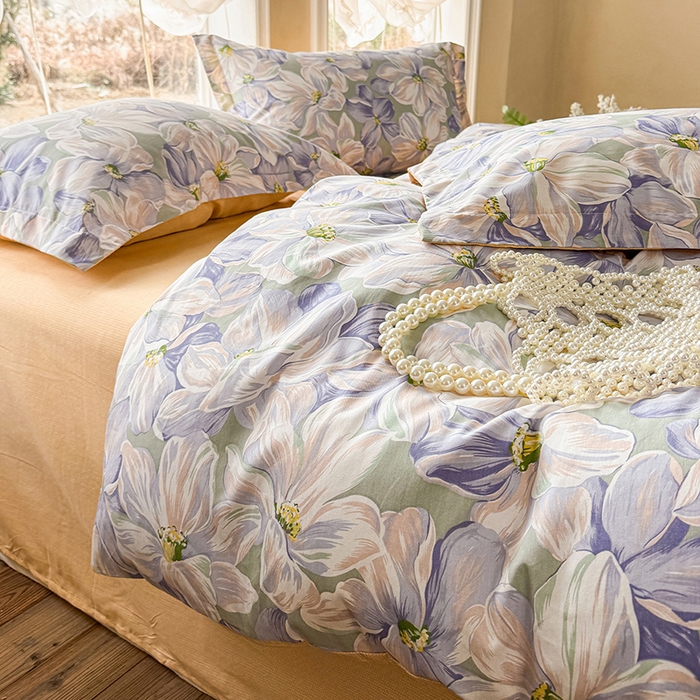 91家纺网 家纺一手货源 找家纺 （总）红淳家纺 2025新款小清新春款12868全棉印花四件套