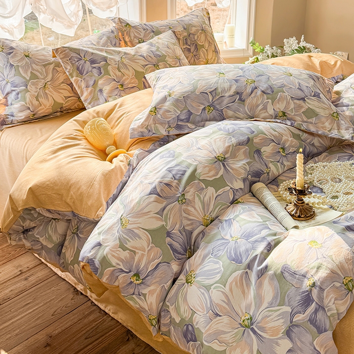 （总）红淳家纺 2025新款小清新春款12868全棉印花四件套