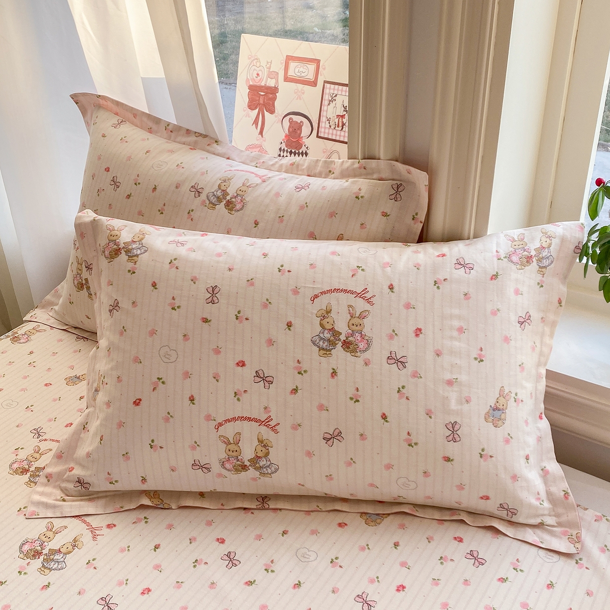 91家纺网 家纺一手货源 找家纺 花梦欣 2026新款全棉印花单品系列2花卉款-单枕套 甜蜜纪念日