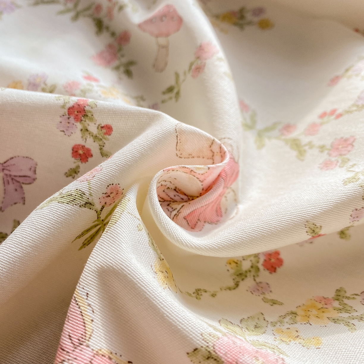 91家纺网 家纺一手货源 找家纺 花梦欣 2026新款全棉印花单品系列2花卉款-单枕套 童话花町