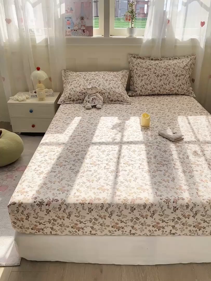 91家纺网 家纺一手货源 找家纺 （总）花梦欣 2026新款全棉印花单品系列2花卉款-单床笠