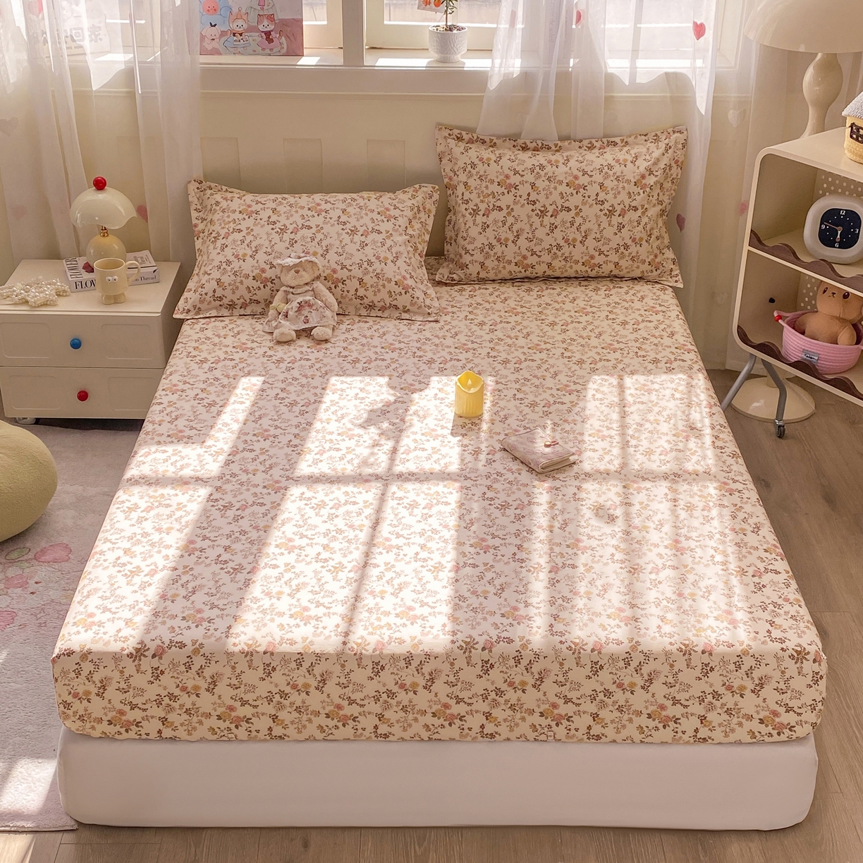 91家纺网 家纺一手货源 找家纺 （总）花梦欣 2026新款全棉印花单品系列2花卉款-单床笠