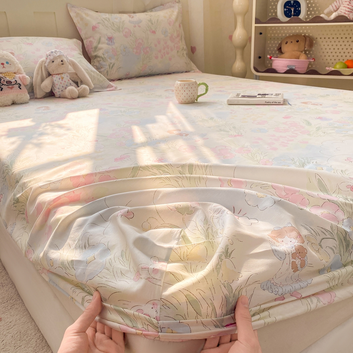 91家纺网 家纺一手货源 找家纺 （总）花梦欣 2026新款全棉印花单品系列2花卉款-单床笠