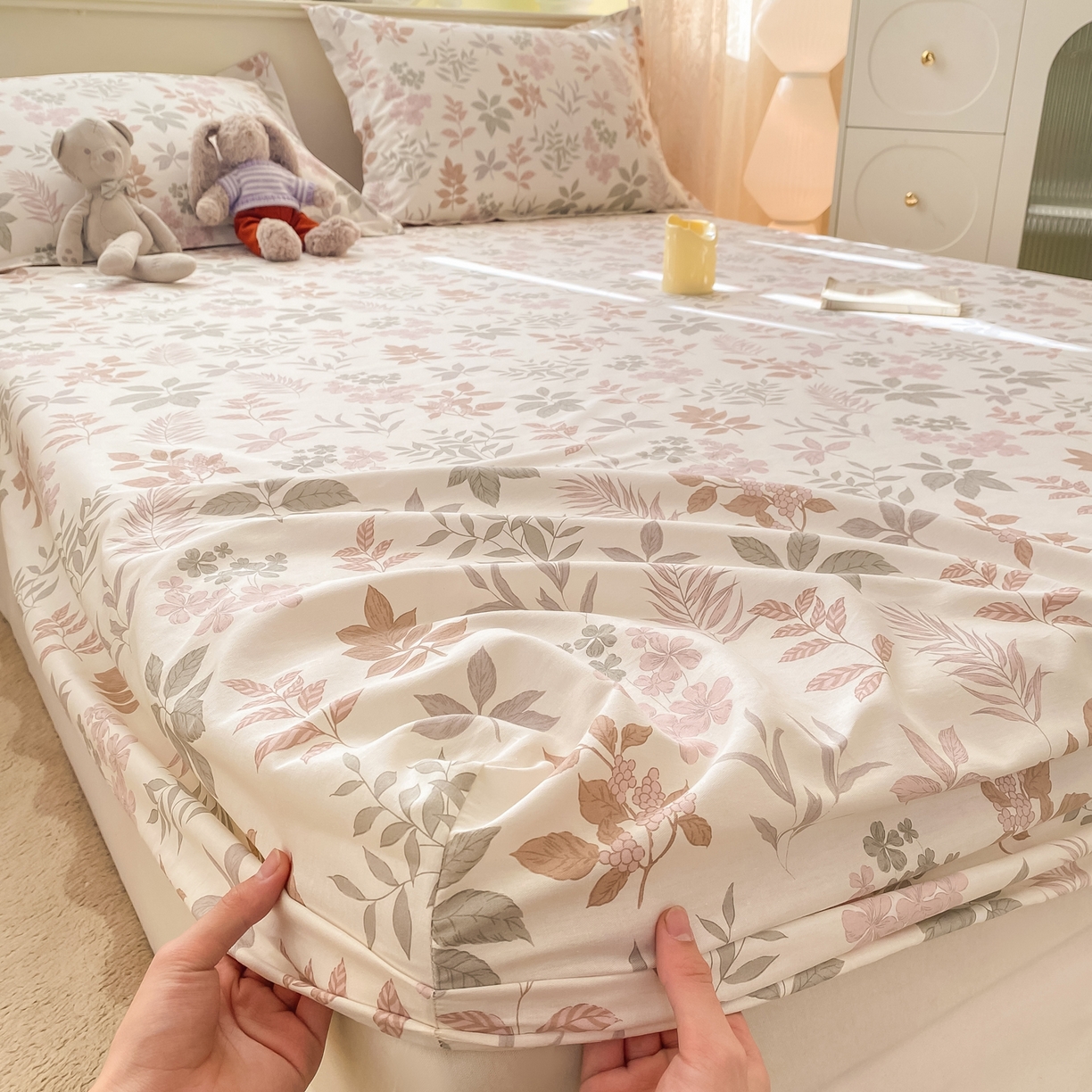 91家纺网 家纺一手货源 找家纺 （总）花梦欣 2026新款全棉印花单品系列2花卉款-单床笠