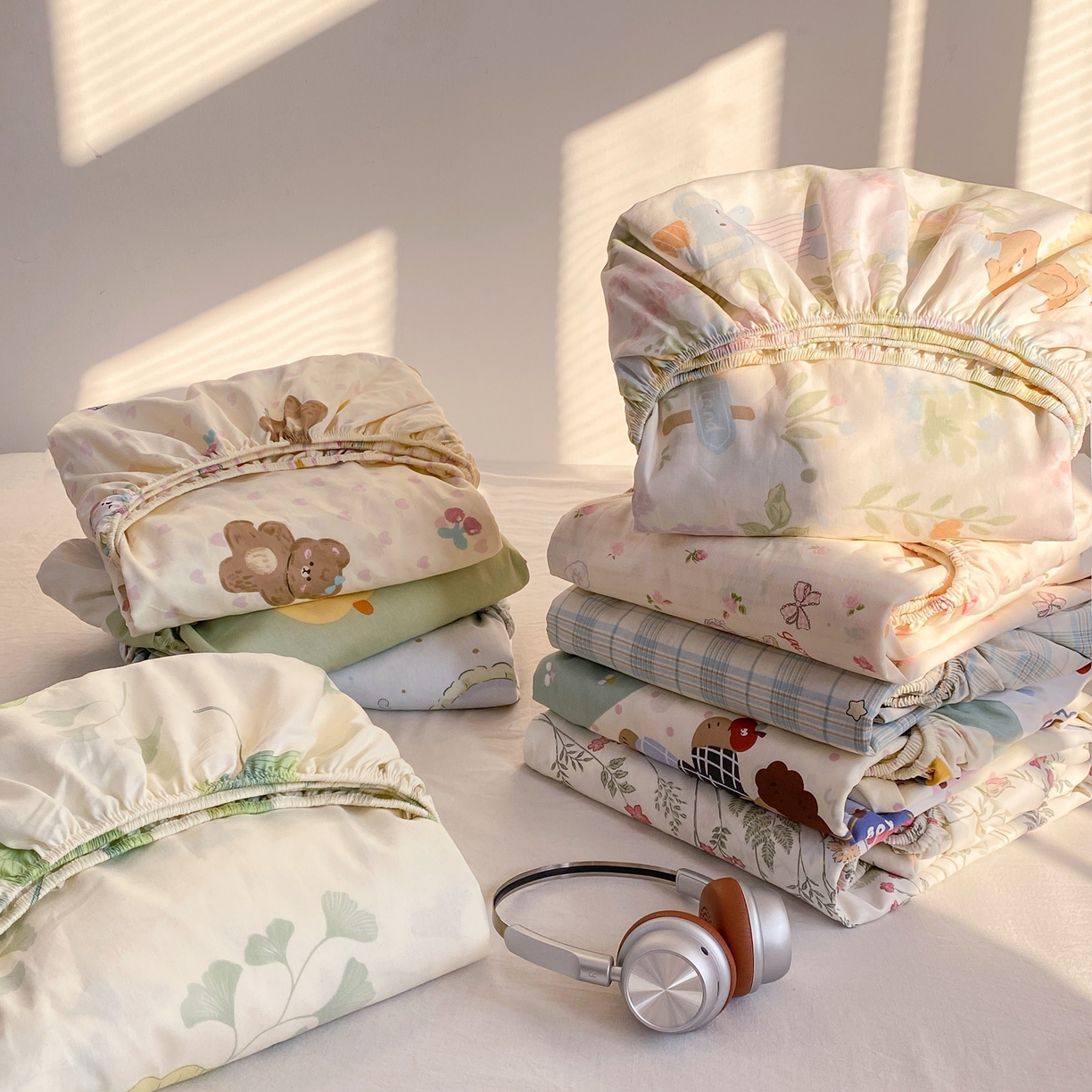 91家纺网 家纺一手货源 找家纺 花梦欣 2026新款全棉印花单品系列3简约卡通款-单床笠 组合