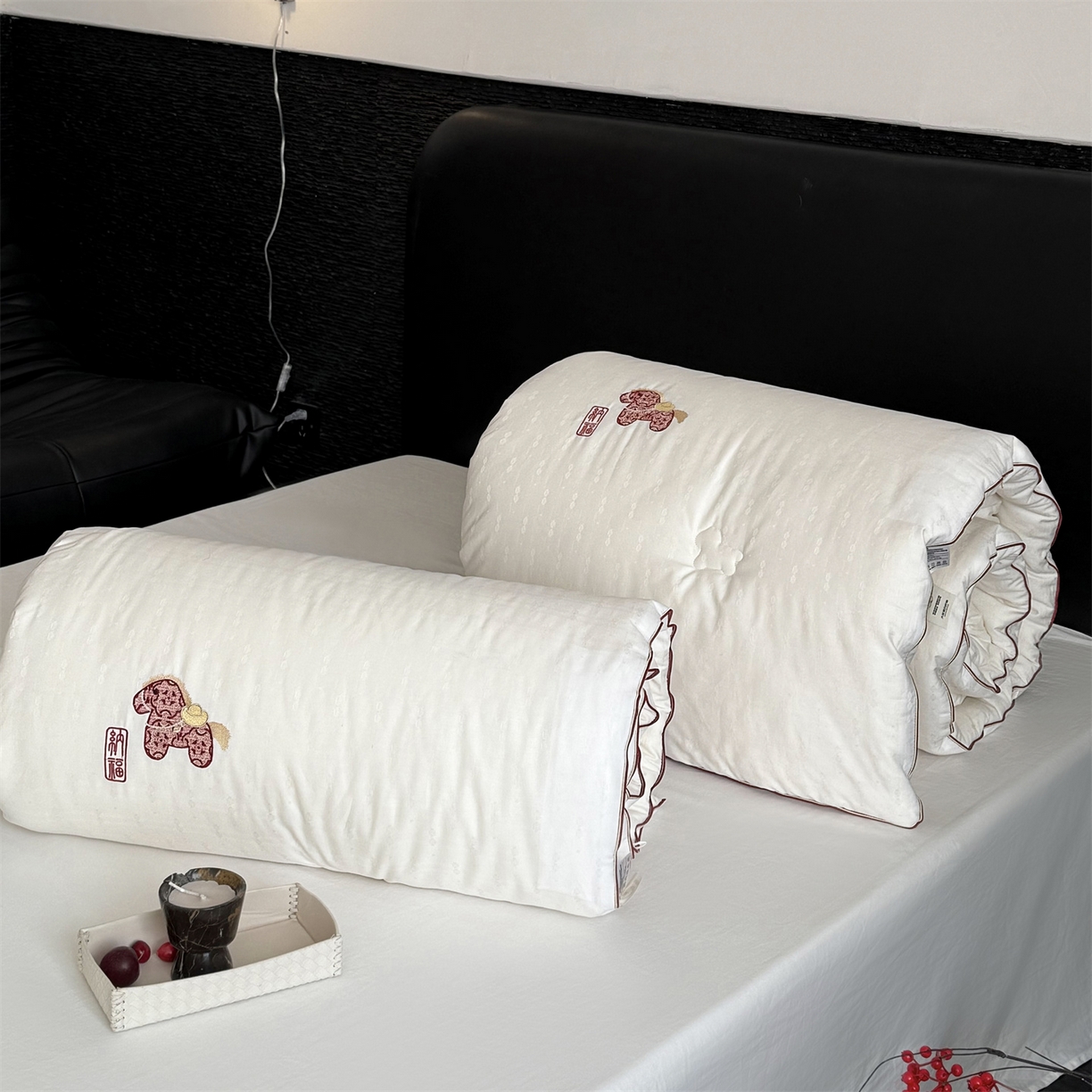 91家纺网 家纺一手货源 找家纺 （总）鹿班家居 2026春季新品全棉提花+刺绣55%大豆被系列-纳福 标准会员-20元