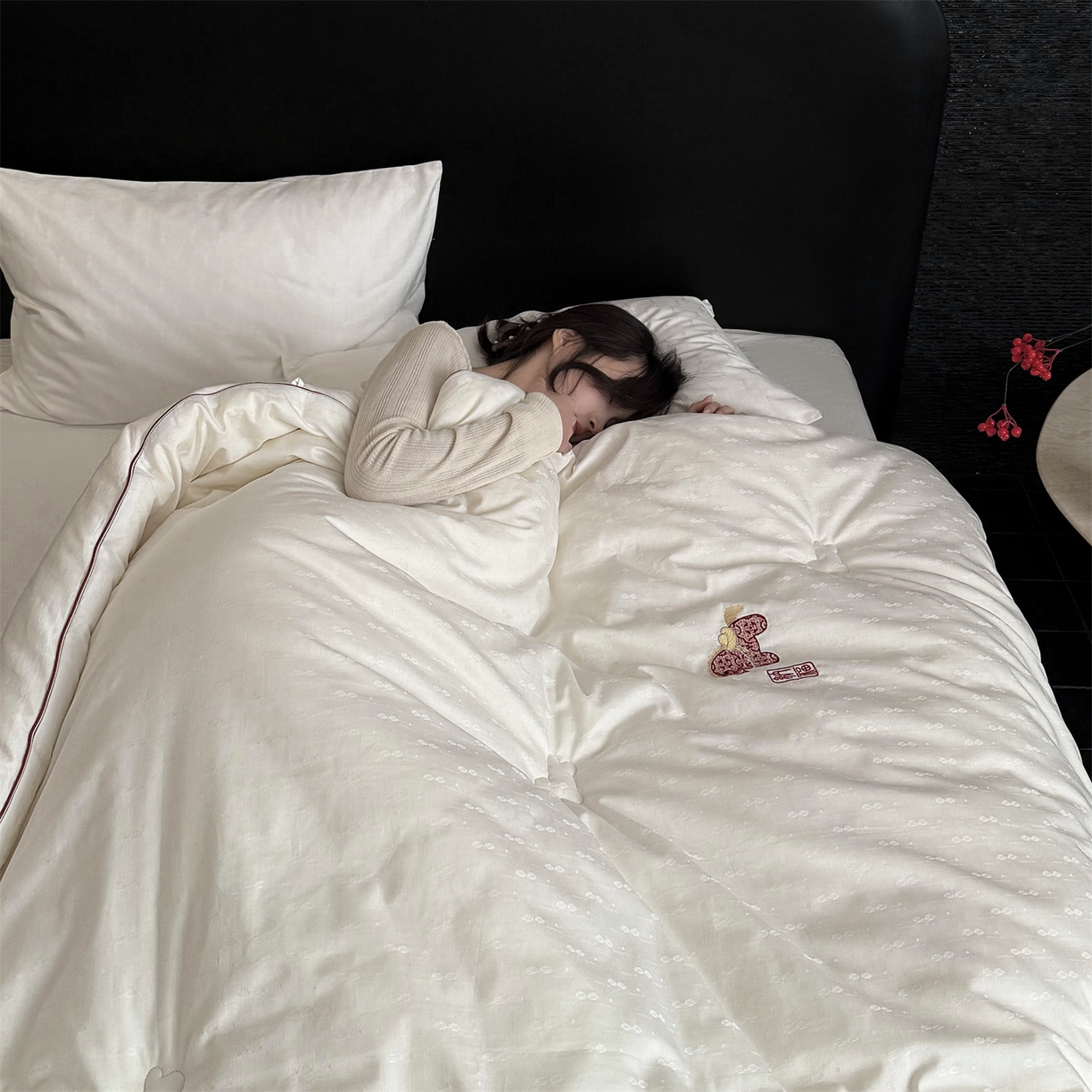 91家纺网 家纺一手货源 找家纺 （总）鹿班家居 2026春季新品全棉提花+刺绣55%大豆被系列-纳福 标准会员-20元