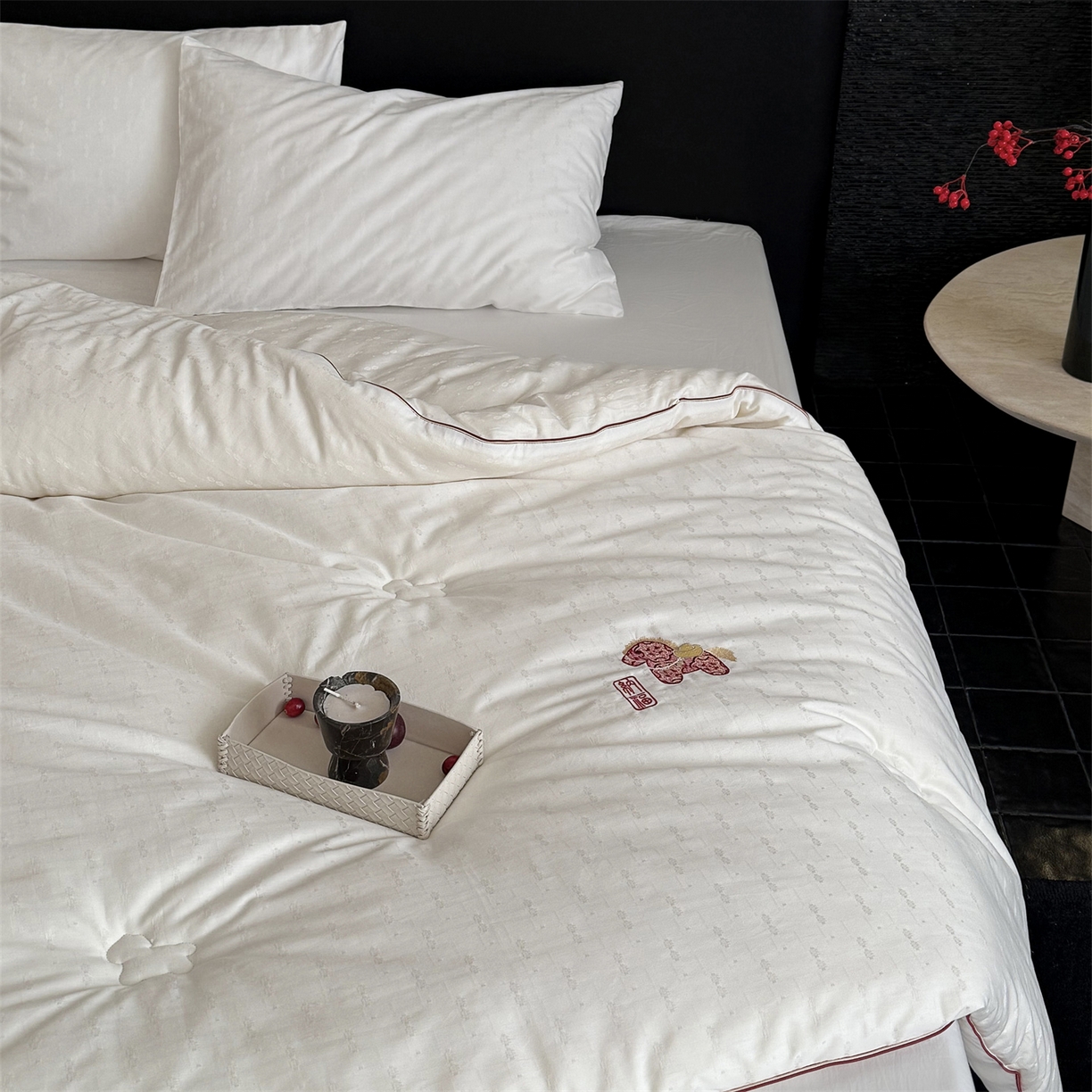 91家纺网 家纺一手货源 找家纺 （总）鹿班家居 2026春季新品全棉提花+刺绣55%大豆被系列-纳福 标准会员-20元