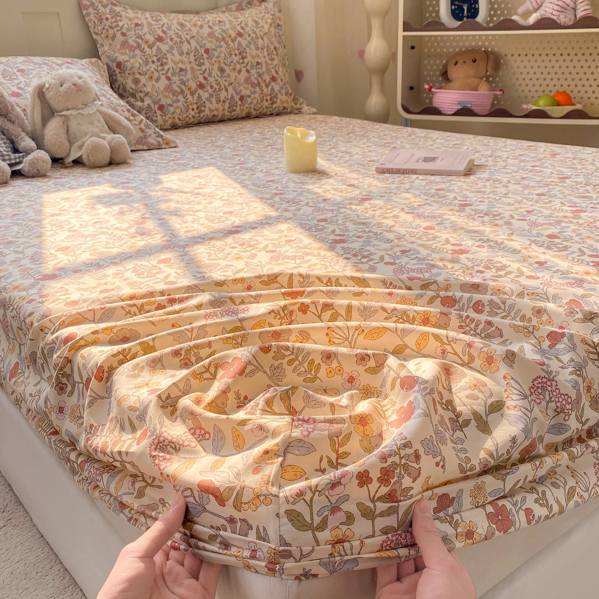 花梦欣 2026新款全棉印花单品系列2花卉款-单床笠 京都花园