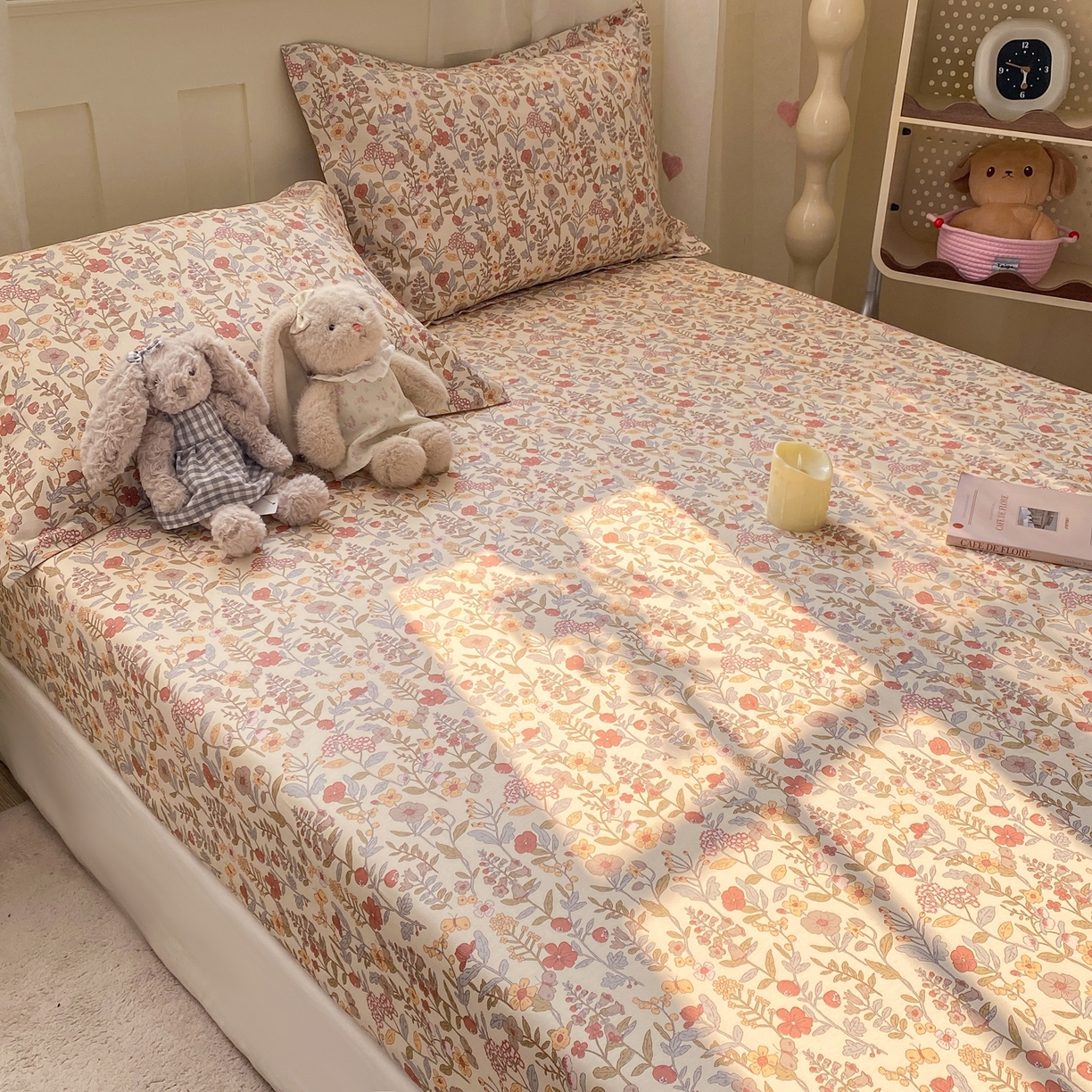 91家纺网 家纺一手货源 找家纺 花梦欣 2026新款全棉印花单品系列2花卉款-单床笠 京都花园