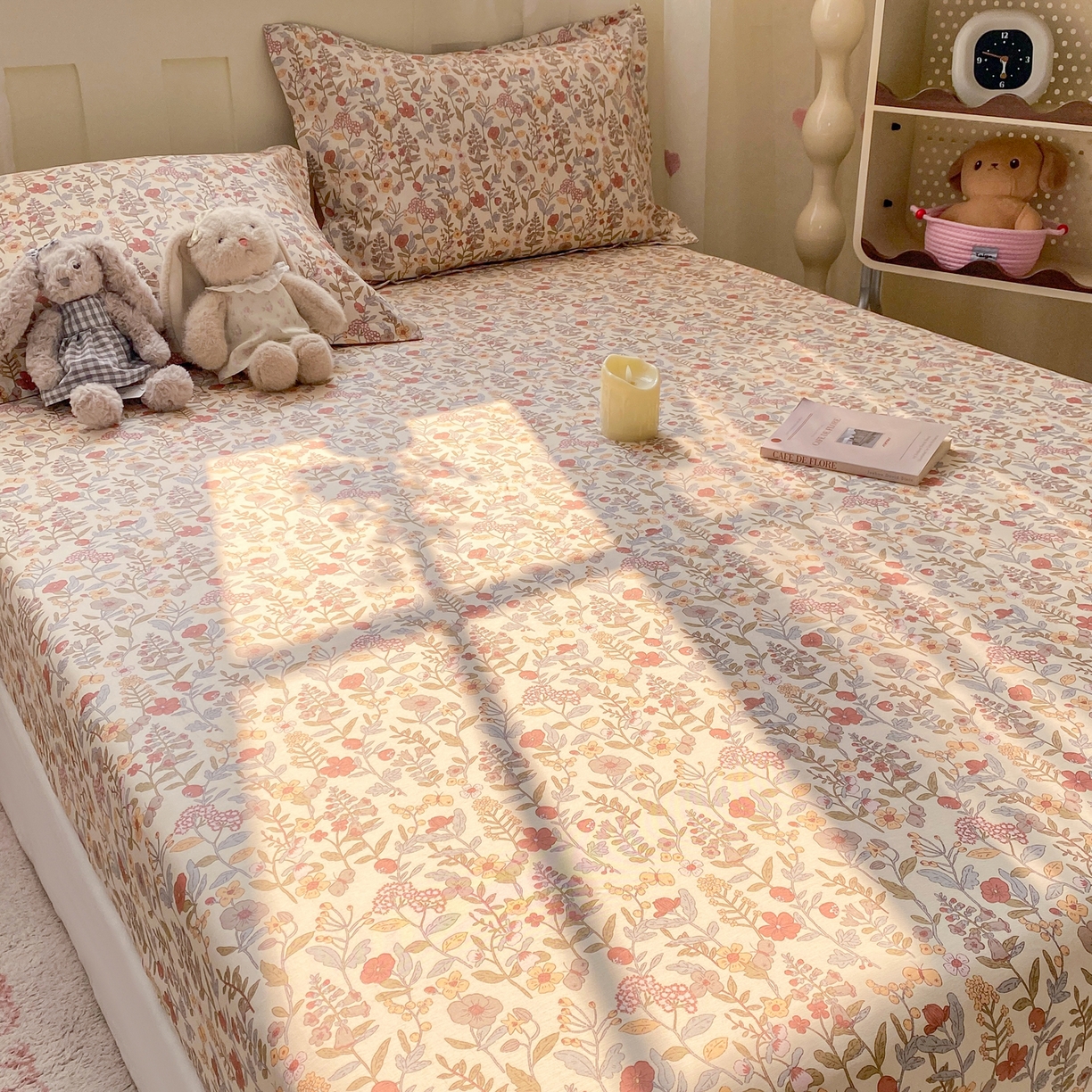 91家纺网 家纺一手货源 找家纺 花梦欣 2026新款全棉印花单品系列2花卉款-单床笠 京都花园