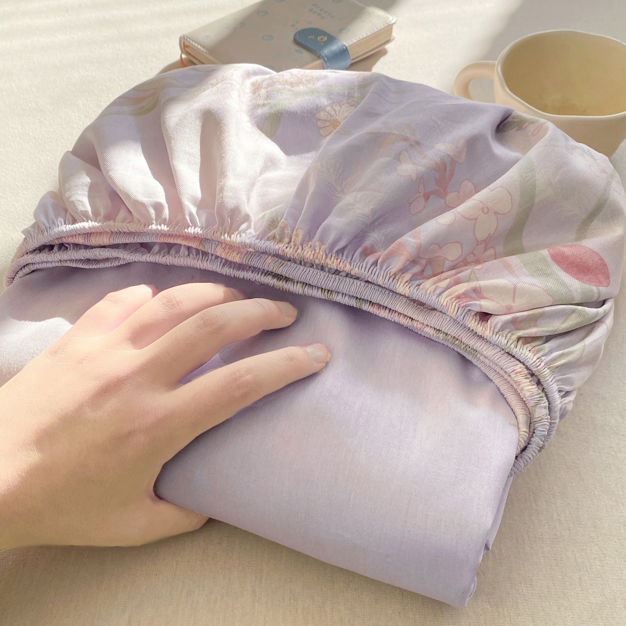 91家纺网 家纺一手货源 找家纺 花梦欣 2026新款全棉印花单品系列2花卉款-单床笠 普罗旺斯