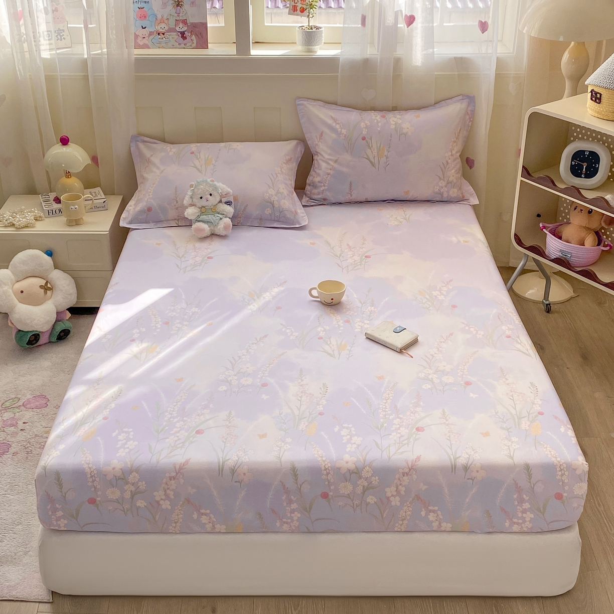 91家纺网 家纺一手货源 找家纺 花梦欣 2026新款全棉印花单品系列2花卉款-单床笠 普罗旺斯