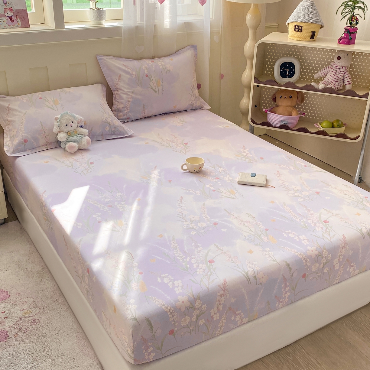 91家纺网 家纺一手货源 找家纺 花梦欣 2026新款全棉印花单品系列2花卉款-单床笠 普罗旺斯