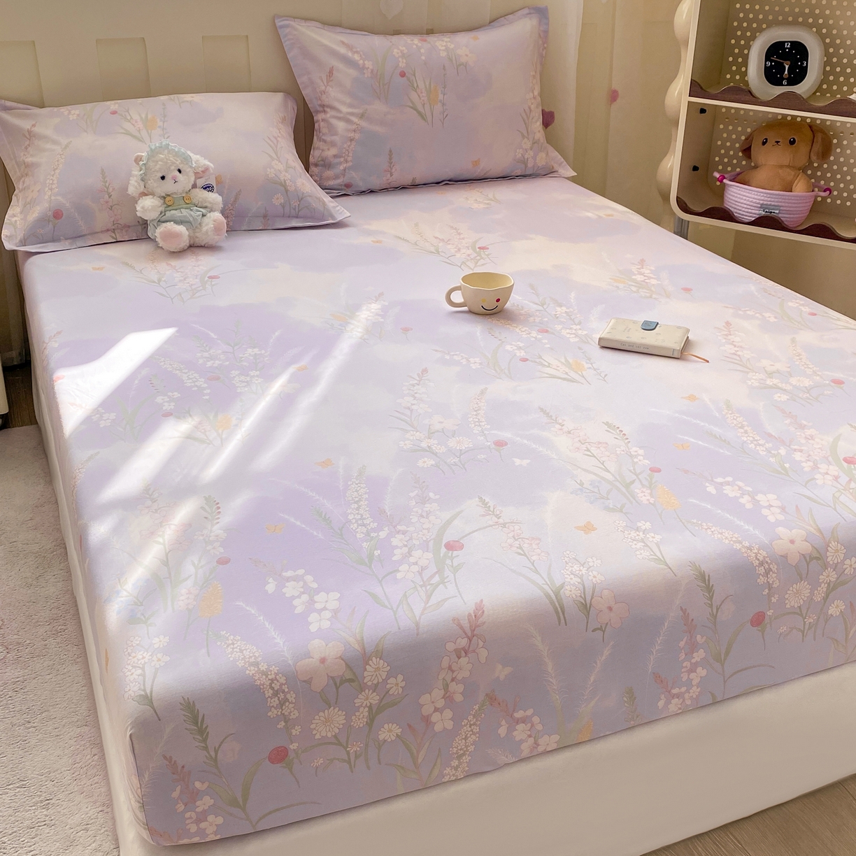 91家纺网 家纺一手货源 找家纺 花梦欣 2026新款全棉印花单品系列2花卉款-单床笠 普罗旺斯