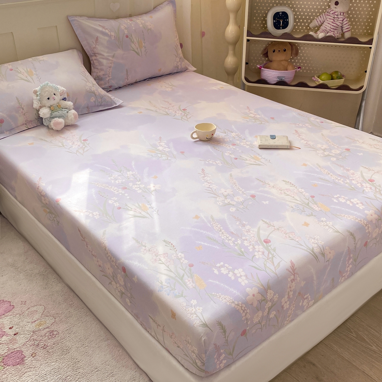 91家纺网 家纺一手货源 找家纺 花梦欣 2026新款全棉印花单品系列2花卉款-单床笠 普罗旺斯