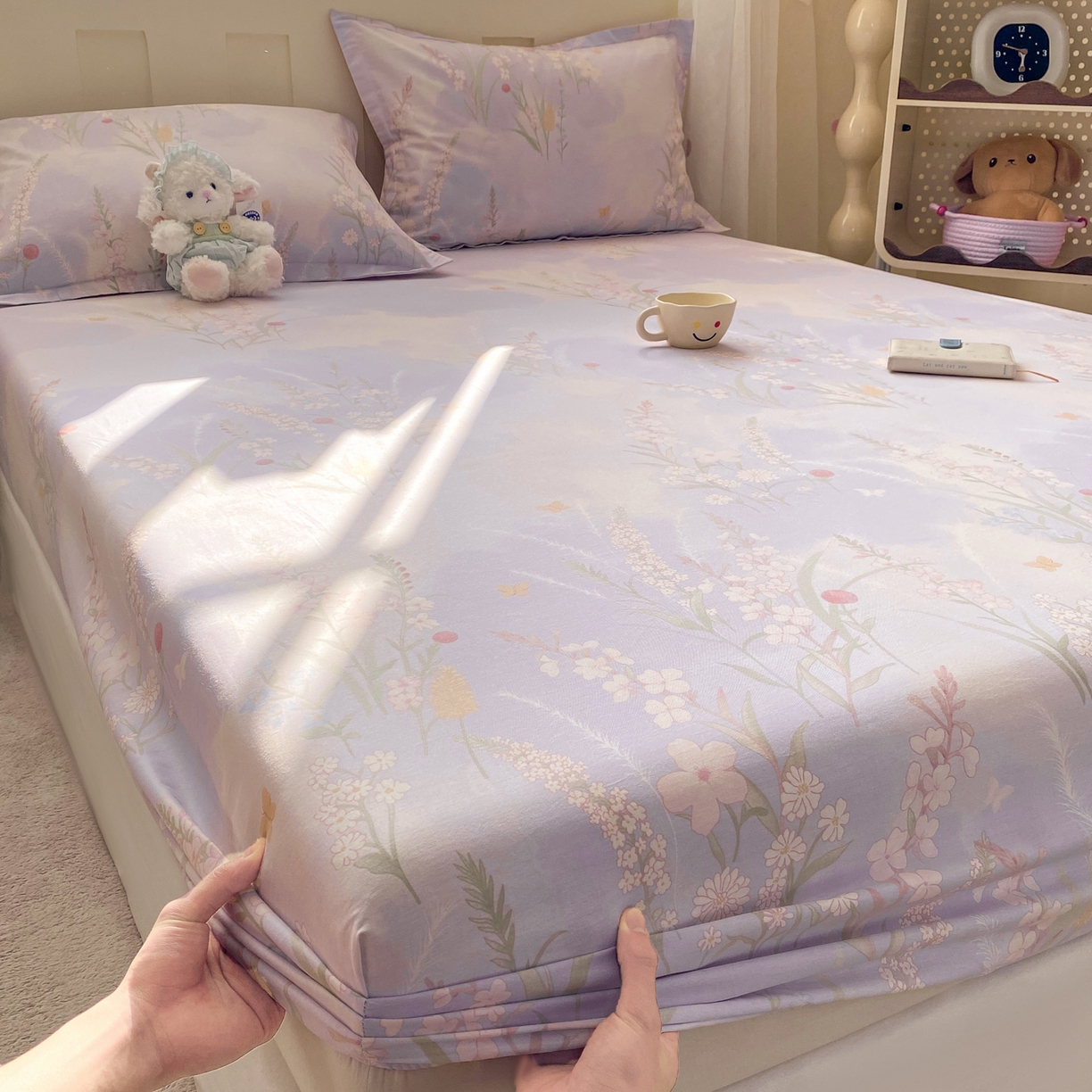 91家纺网 家纺一手货源 找家纺 花梦欣 2026新款全棉印花单品系列2花卉款-单床笠 普罗旺斯