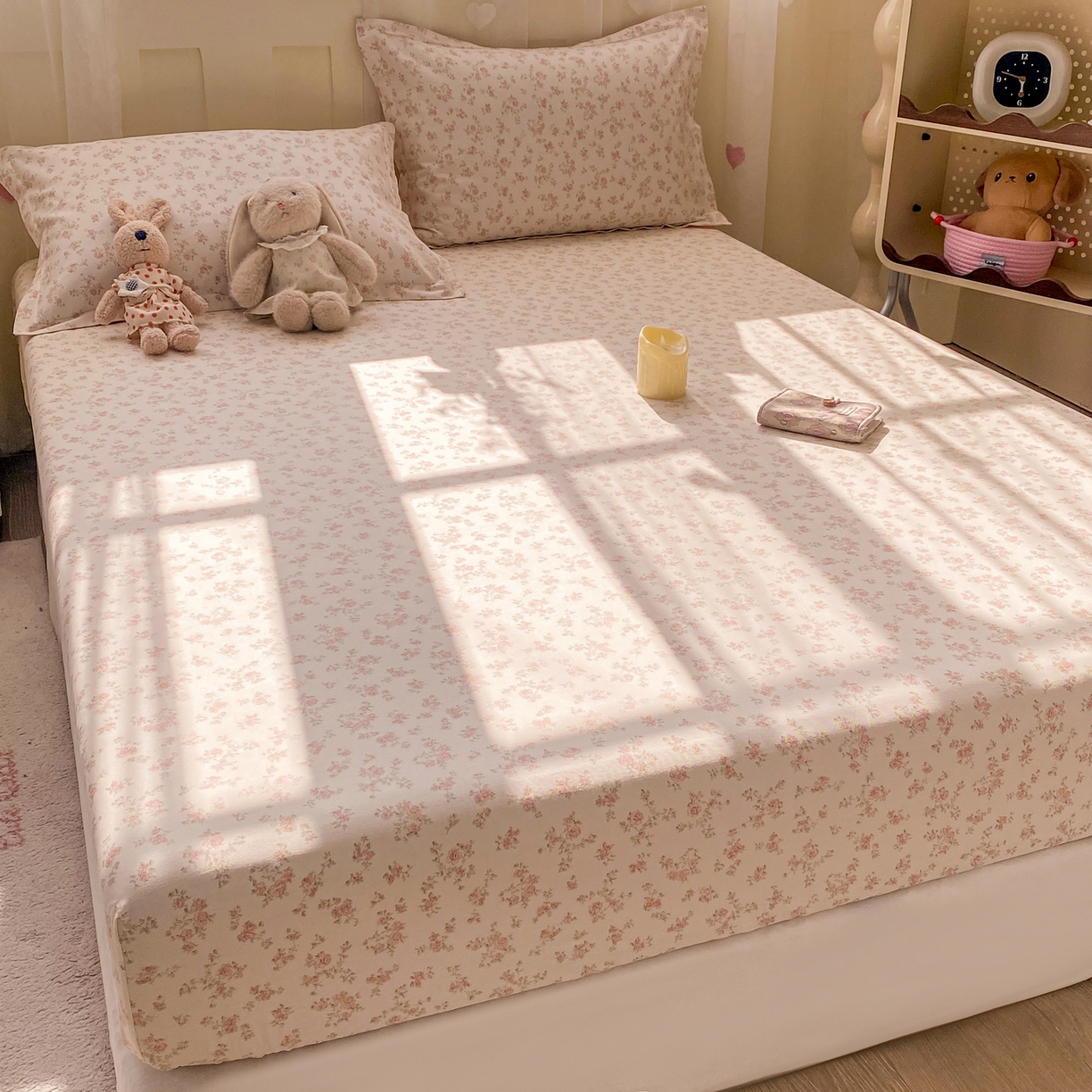 91家纺网 家纺一手货源 找家纺 花梦欣 2026新款全棉印花单品系列2花卉款-单床笠 俏佳人