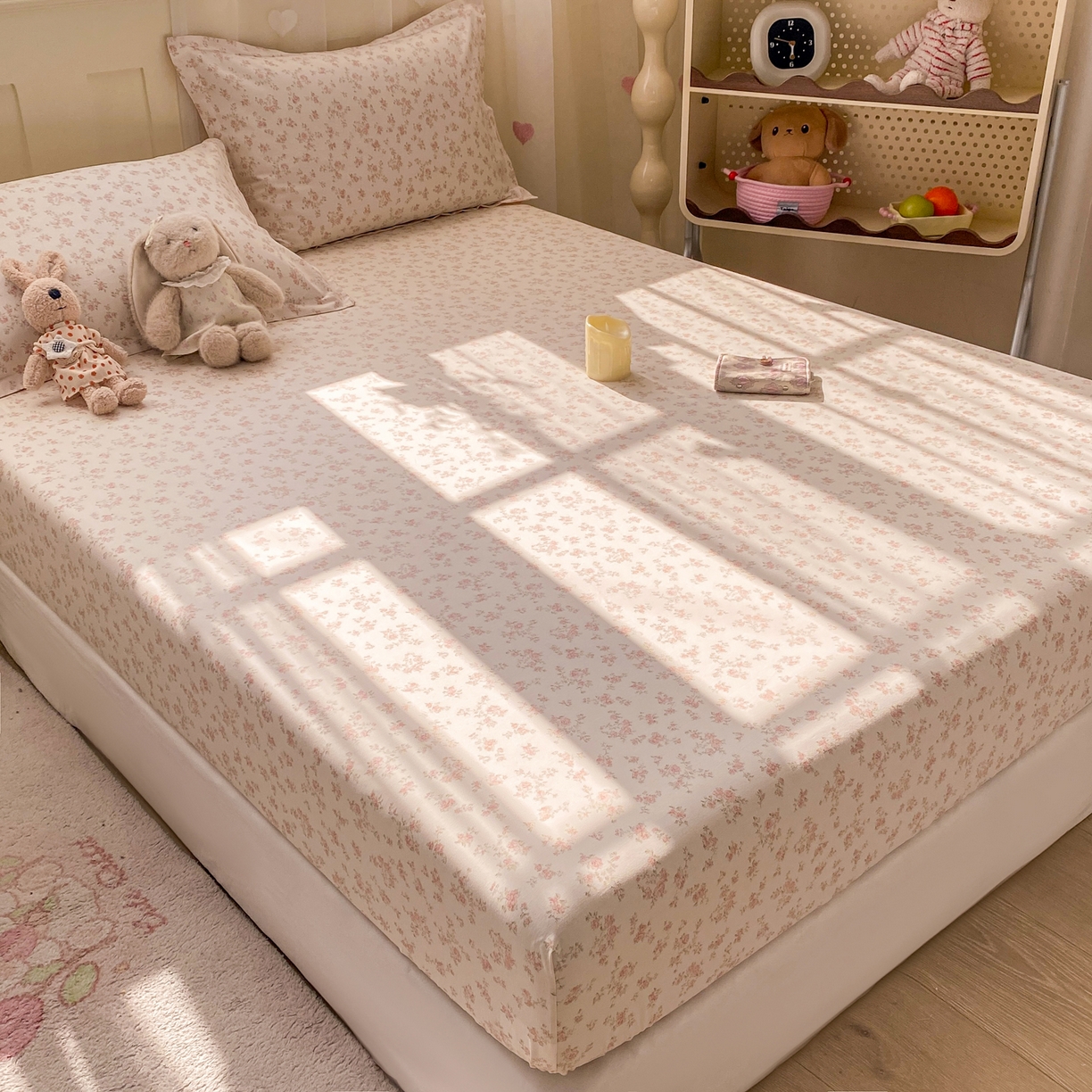 91家纺网 家纺一手货源 找家纺 花梦欣 2026新款全棉印花单品系列2花卉款-单床笠 俏佳人