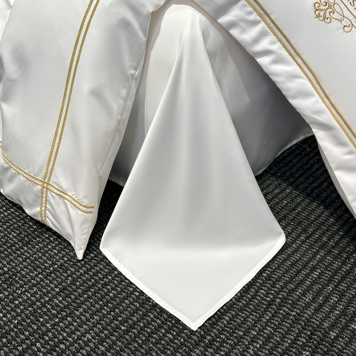 91家纺网 家纺一手货源 找家纺 绒掌柜家纺（品质焕新） 2026新款水洗真丝天丝冰丝刺绣四件套-典雅系列 珍珠白