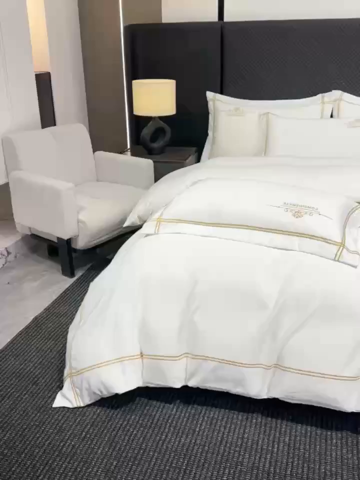 91家纺网 家纺一手货源 找家纺 绒掌柜家纺（品质焕新） 2026新款水洗真丝天丝冰丝刺绣四件套-典雅系列 珍珠白