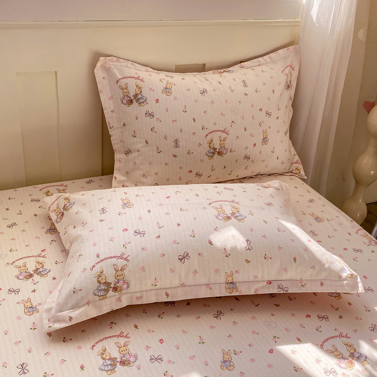 91家纺网 家纺一手货源 找家纺 花梦欣 2026新款全棉印花单品系列2花卉款-单床笠 甜蜜纪念日