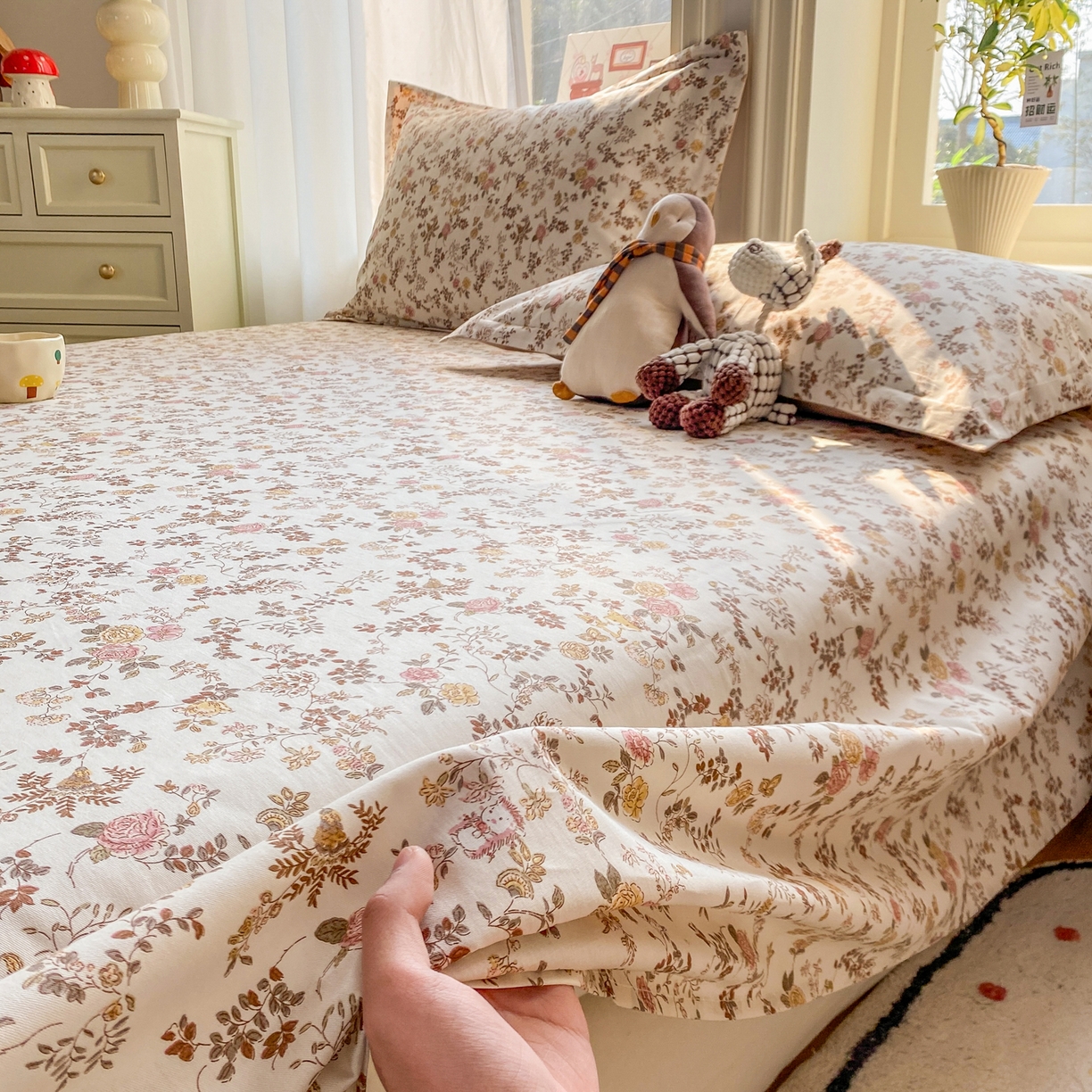 91家纺网 家纺一手货源 找家纺 （总）花梦欣 2026新款全棉印花单品系列2花卉款-单床单