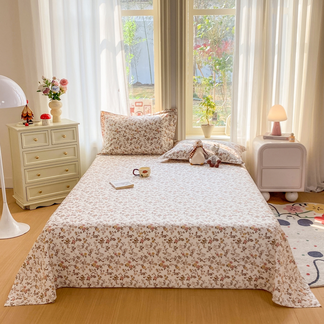 91家纺网 家纺一手货源 找家纺 （总）花梦欣 2026新款全棉印花单品系列2花卉款-单床单