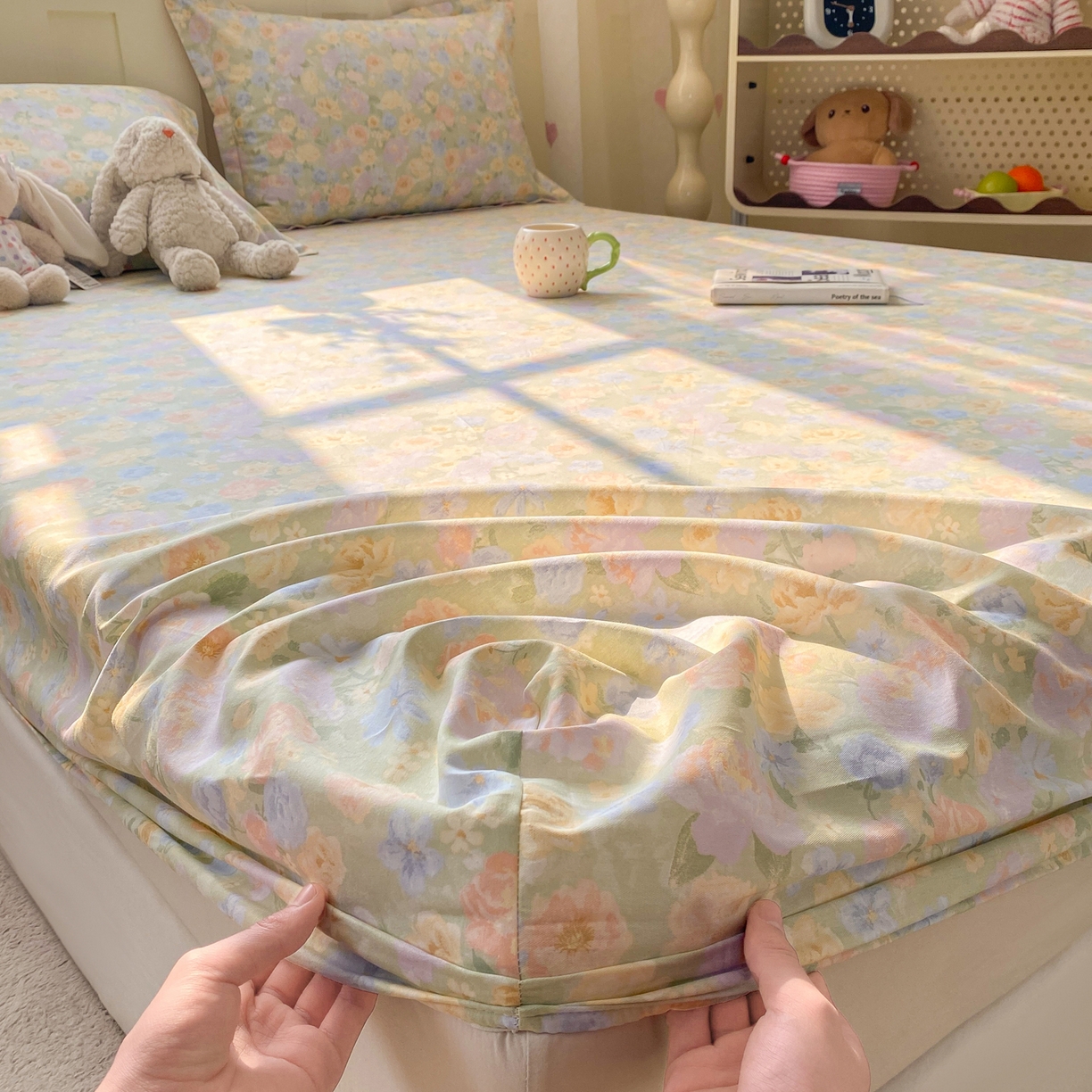 花梦欣 2026新款全棉印花单品系列2花卉款-单床笠 栀子花语