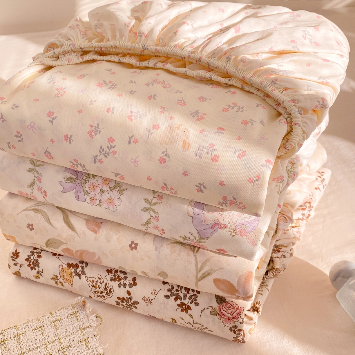 花梦欣 2026新款全棉印花单品系列2花卉款-单床笠 组合