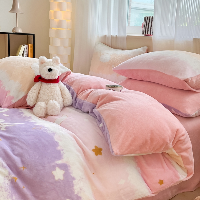 91家纺网 家纺一手货源 找家纺 （总）798家纺 2026新款牛奶绒印花四件套单品系列-单被套