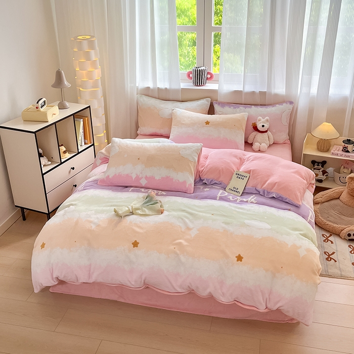 91家纺网 家纺一手货源 找家纺 （总）798家纺 2026新款牛奶绒印花四件套单品系列-单被套