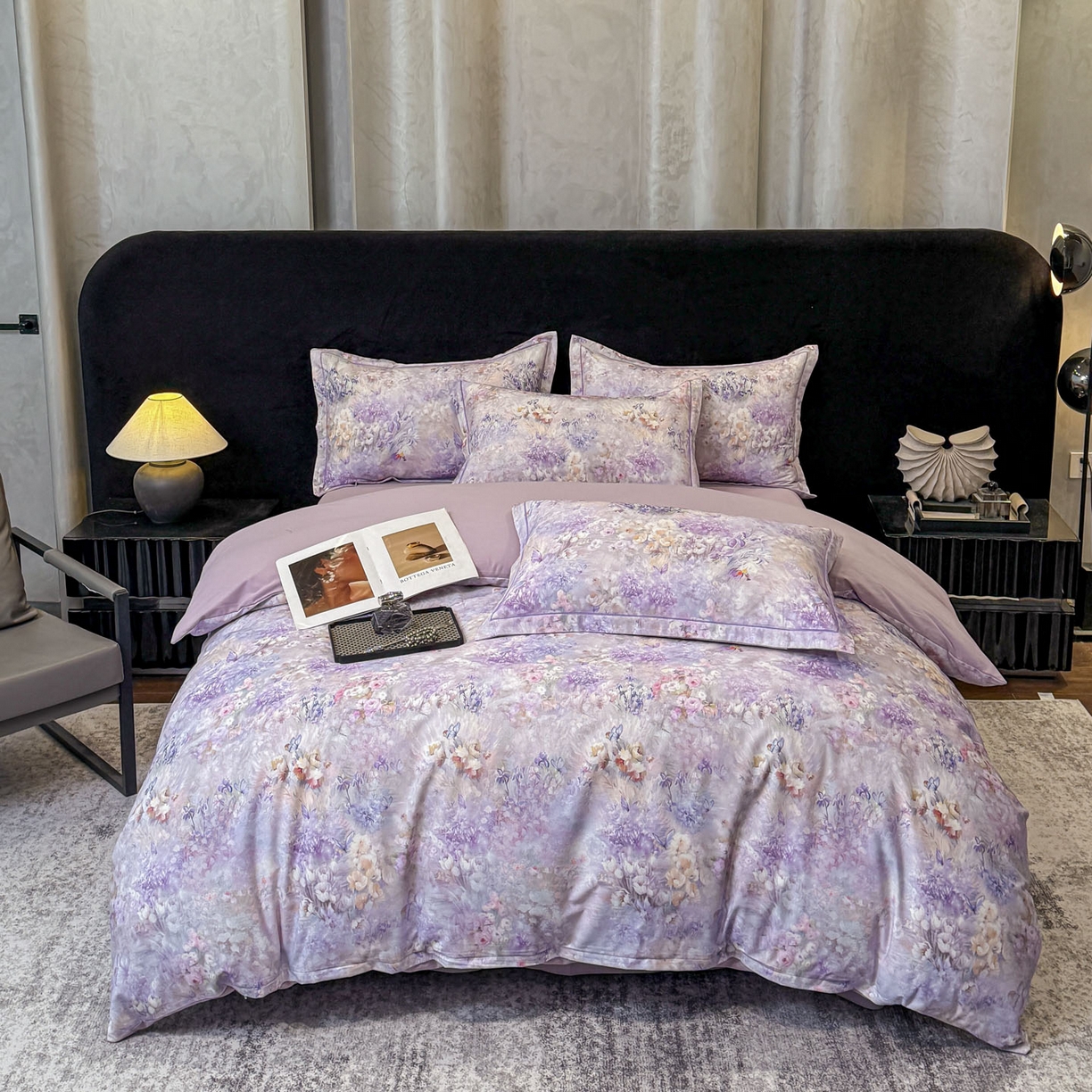 91家纺网 家纺一手货源 找家纺 （总）喜四方 2026新款100%全棉60支长绒棉数码印花四件套（控价不低于180）