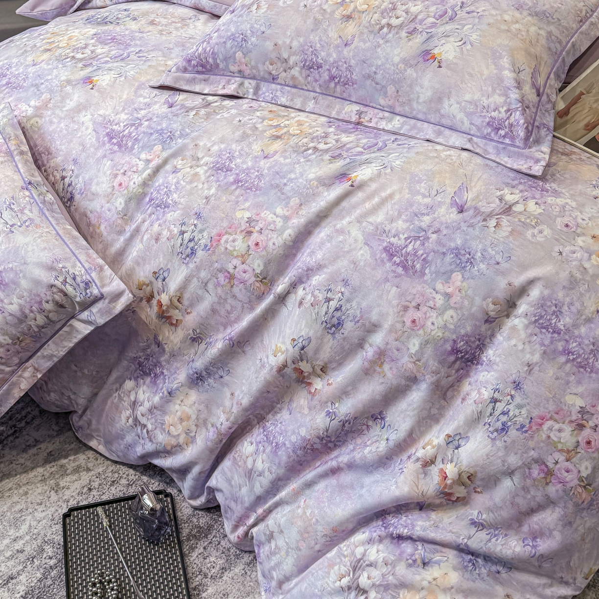 91家纺网 家纺一手货源 找家纺 （总）喜四方 2026新款100%全棉60支长绒棉数码印花四件套（控价不低于180）