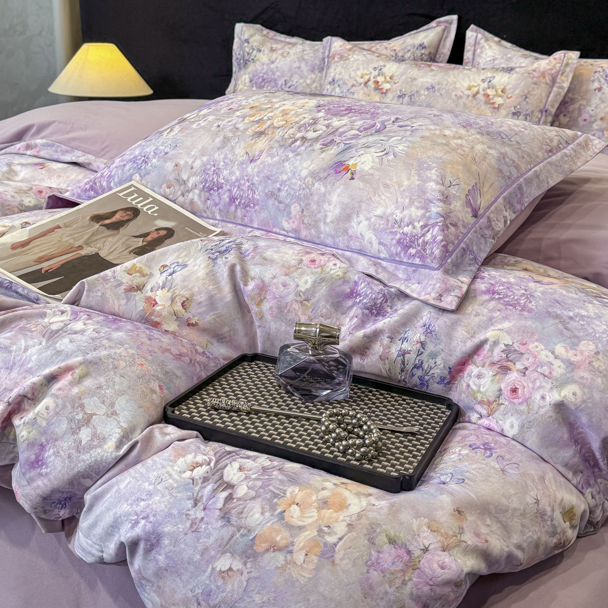 91家纺网 家纺一手货源 找家纺 （总）喜四方 2026新款100%全棉60支长绒棉数码印花四件套（控价不低于180）