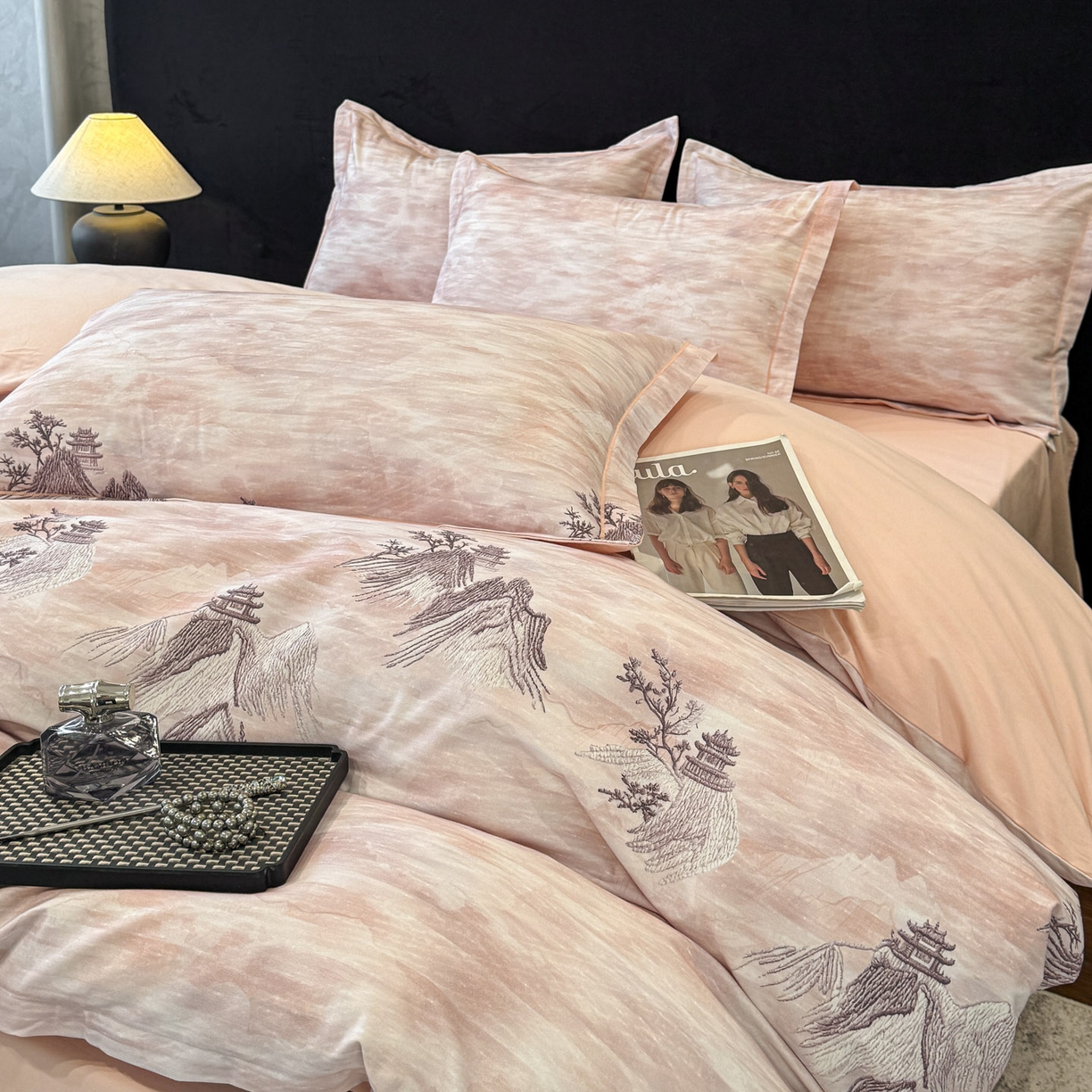 91家纺网 家纺一手货源 找家纺 （总）喜四方 2026新款100%全棉60支长绒棉数码印花四件套（控价不低于180）