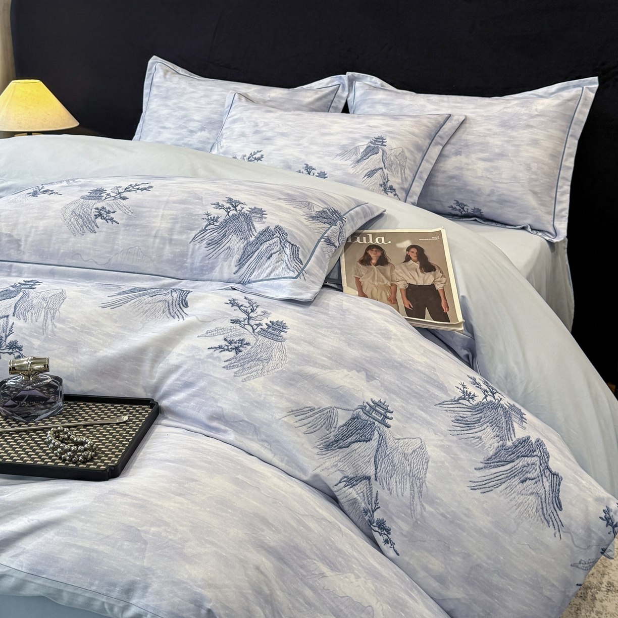 91家纺网 家纺一手货源 找家纺 （总）喜四方 2026新款100%全棉60支长绒棉数码印花四件套（控价不低于180）