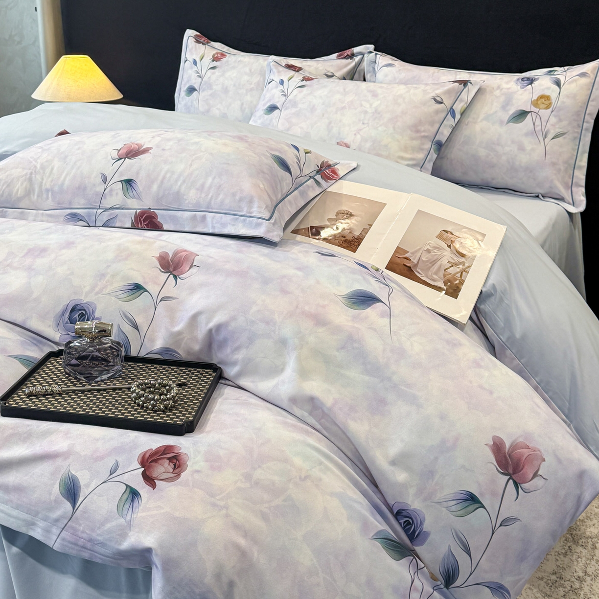 91家纺网 家纺一手货源 找家纺 （总）喜四方 2026新款100%全棉60支长绒棉数码印花四件套（控价不低于180）