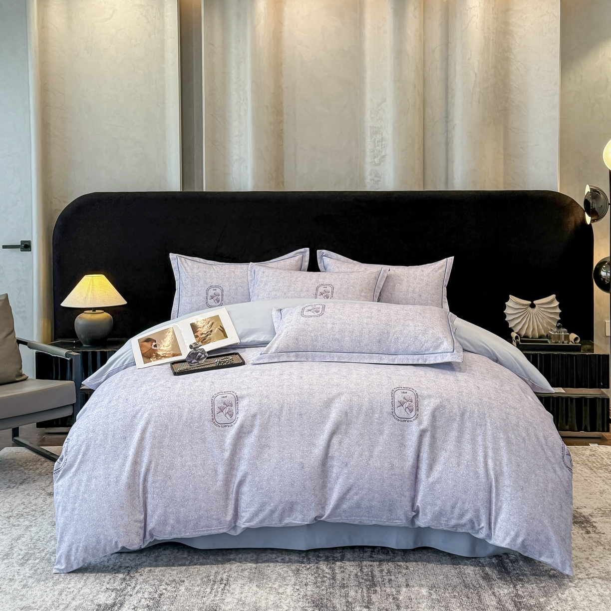 91家纺网 家纺一手货源 找家纺 喜四方 2026新款100%全棉60支长绒棉数码印花四件套（控价不低于180） 豆蔻年华 兰