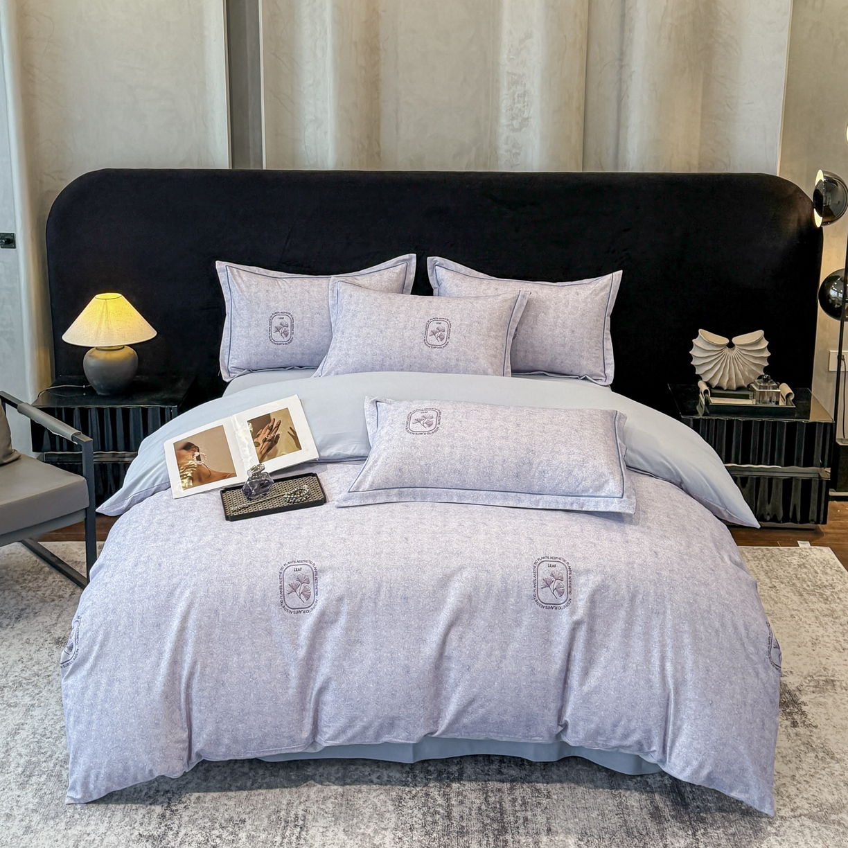 91家纺网 家纺一手货源 找家纺 喜四方 2026新款100%全棉60支长绒棉数码印花四件套（控价不低于180） 豆蔻年华 兰