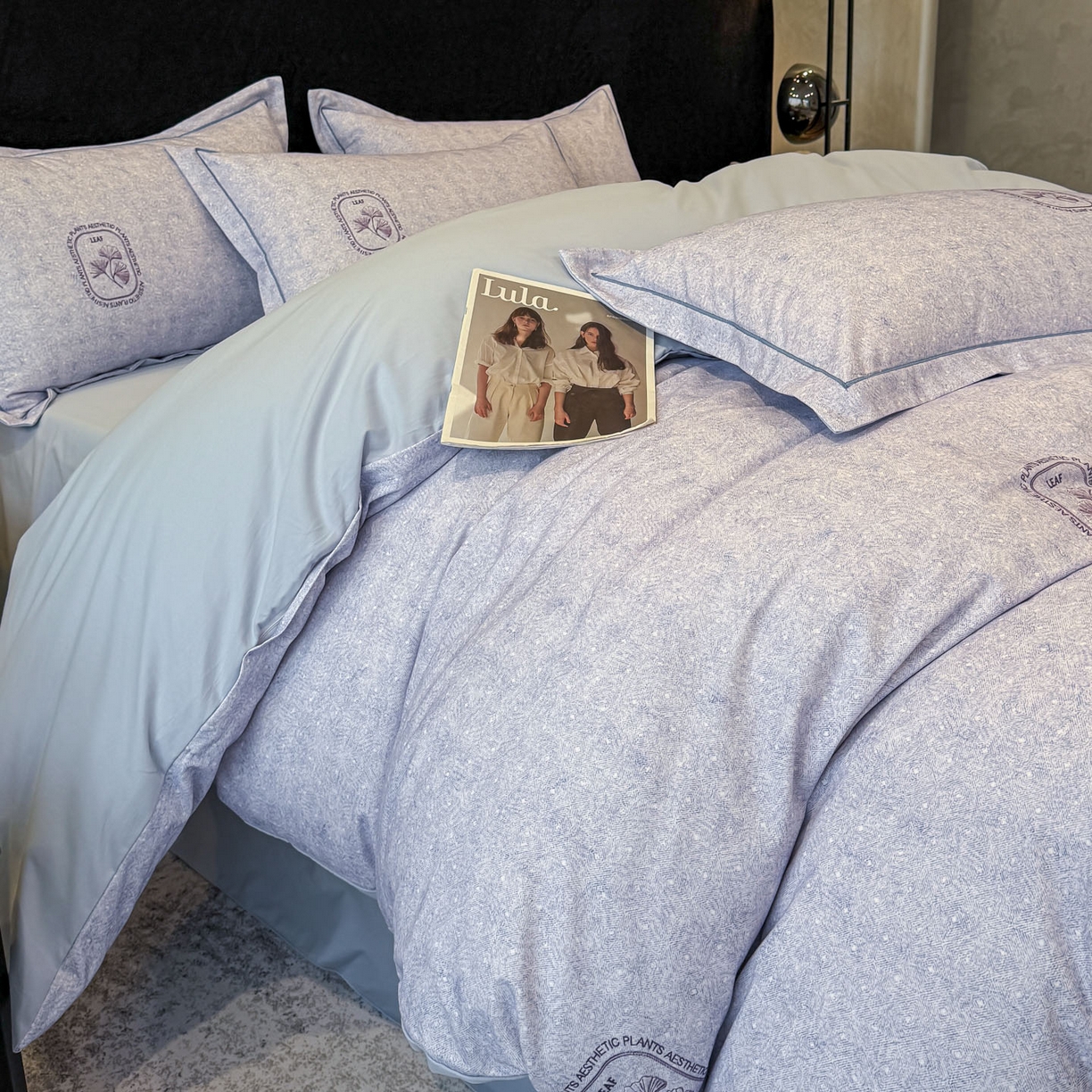 91家纺网 家纺一手货源 找家纺 喜四方 2026新款100%全棉60支长绒棉数码印花四件套（控价不低于180） 豆蔻年华 兰