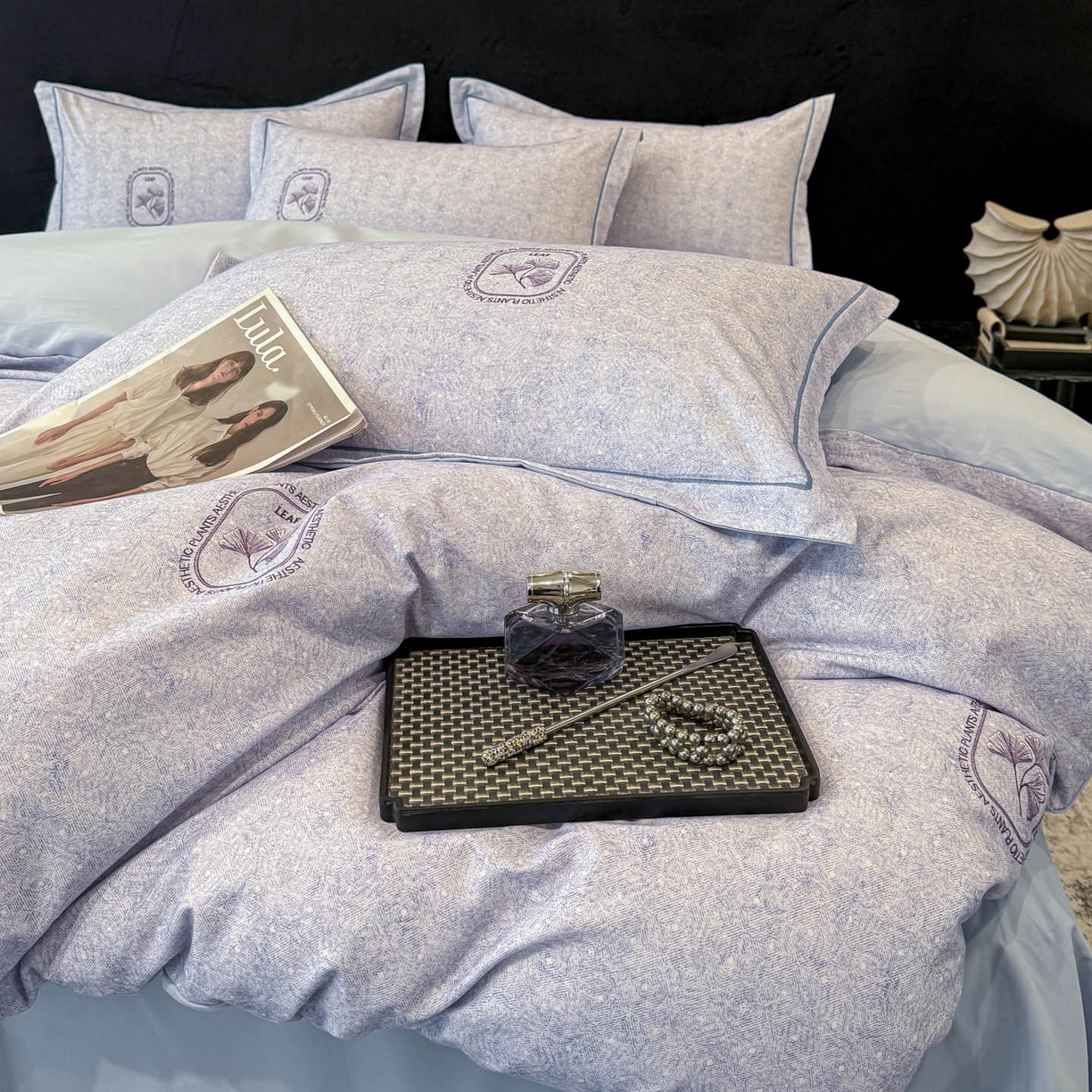 91家纺网 家纺一手货源 找家纺 喜四方 2026新款100%全棉60支长绒棉数码印花四件套（控价不低于180） 豆蔻年华 兰