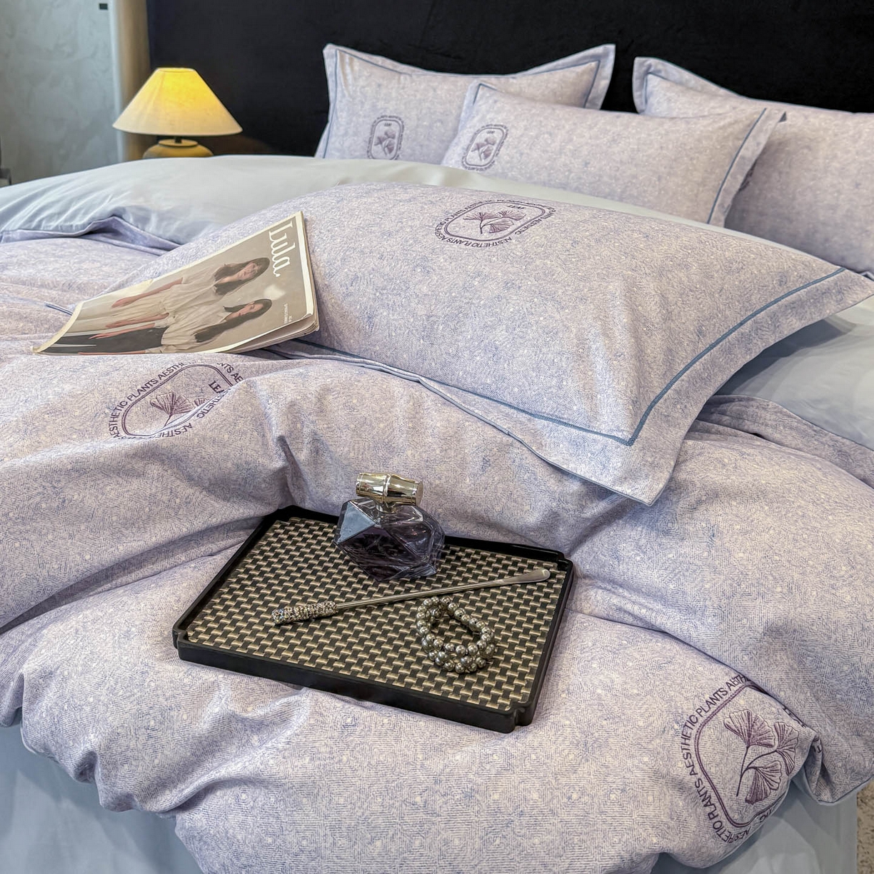 91家纺网 家纺一手货源 找家纺 喜四方 2026新款100%全棉60支长绒棉数码印花四件套（控价不低于180） 豆蔻年华 兰