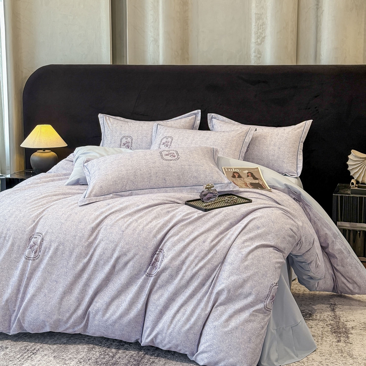 91家纺网 家纺一手货源 找家纺 喜四方 2026新款100%全棉60支长绒棉数码印花四件套（控价不低于180） 豆蔻年华 兰