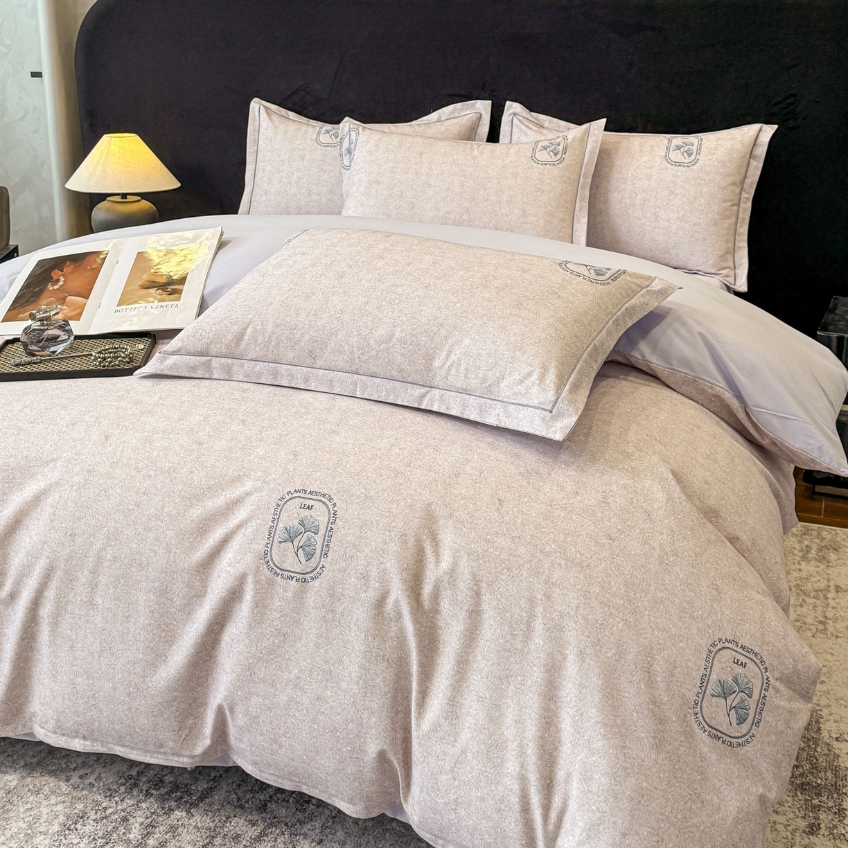 91家纺网 家纺一手货源 找家纺 喜四方 2026新款100%全棉60支长绒棉数码印花四件套（控价不低于180） 豆蔻年华-桔