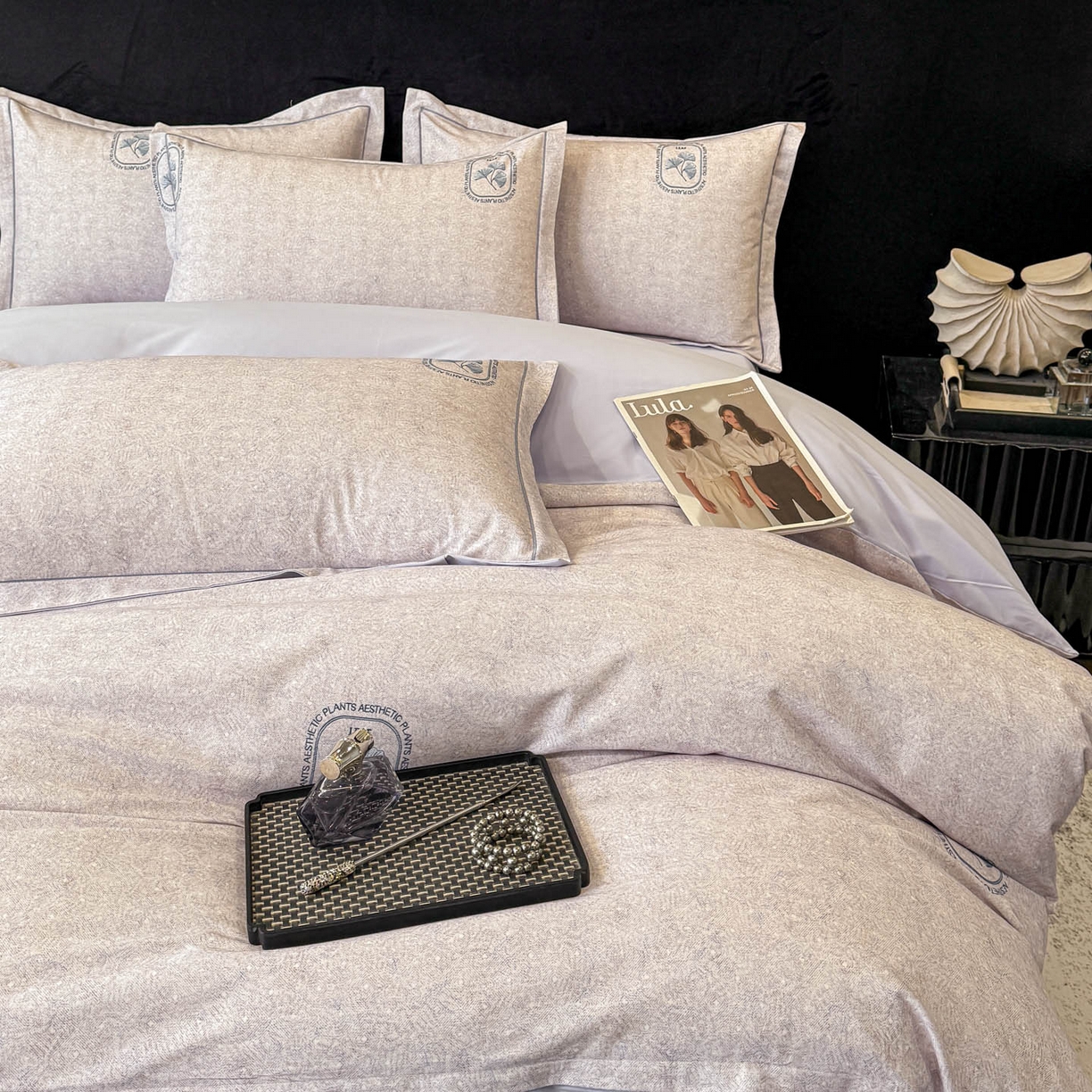 91家纺网 家纺一手货源 找家纺 喜四方 2026新款100%全棉60支长绒棉数码印花四件套（控价不低于180） 豆蔻年华-桔