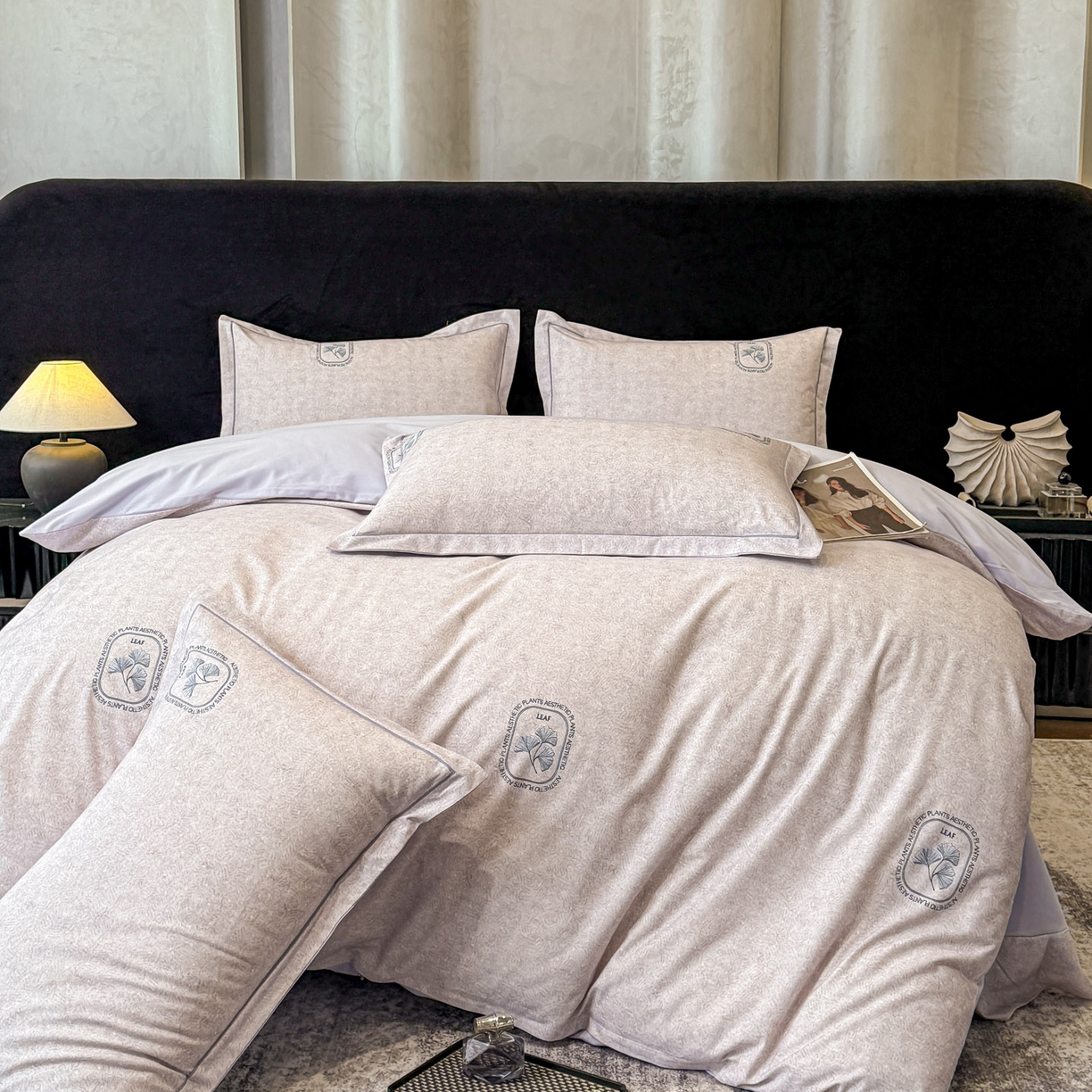 91家纺网 家纺一手货源 找家纺 喜四方 2026新款100%全棉60支长绒棉数码印花四件套（控价不低于180） 豆蔻年华-桔