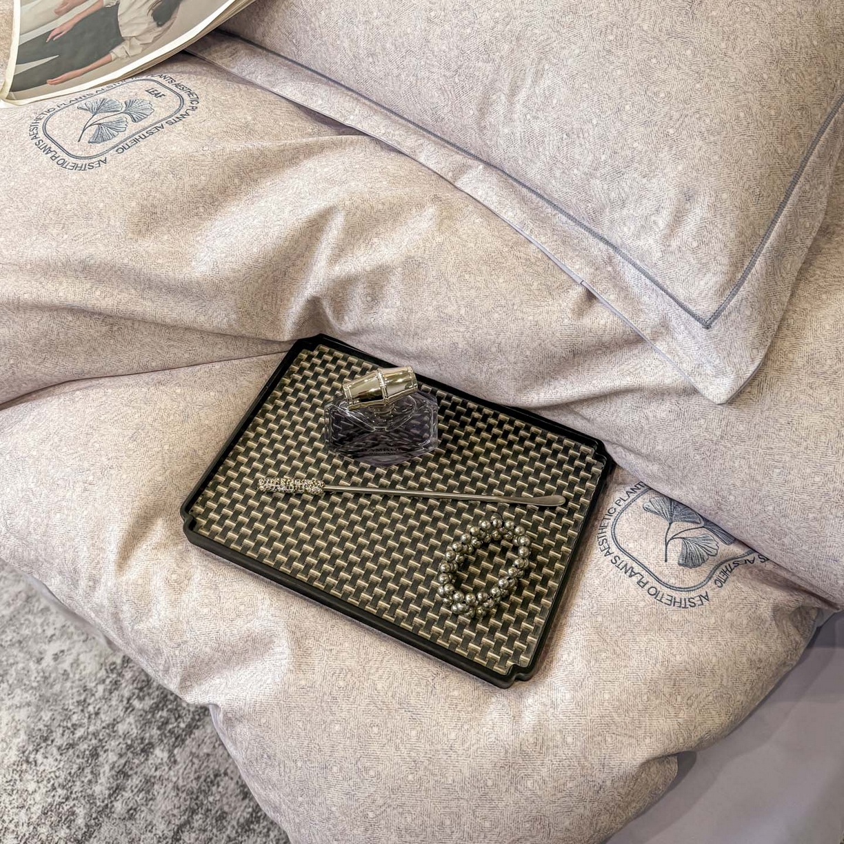 91家纺网 家纺一手货源 找家纺 喜四方 2026新款100%全棉60支长绒棉数码印花四件套（控价不低于180） 豆蔻年华-桔