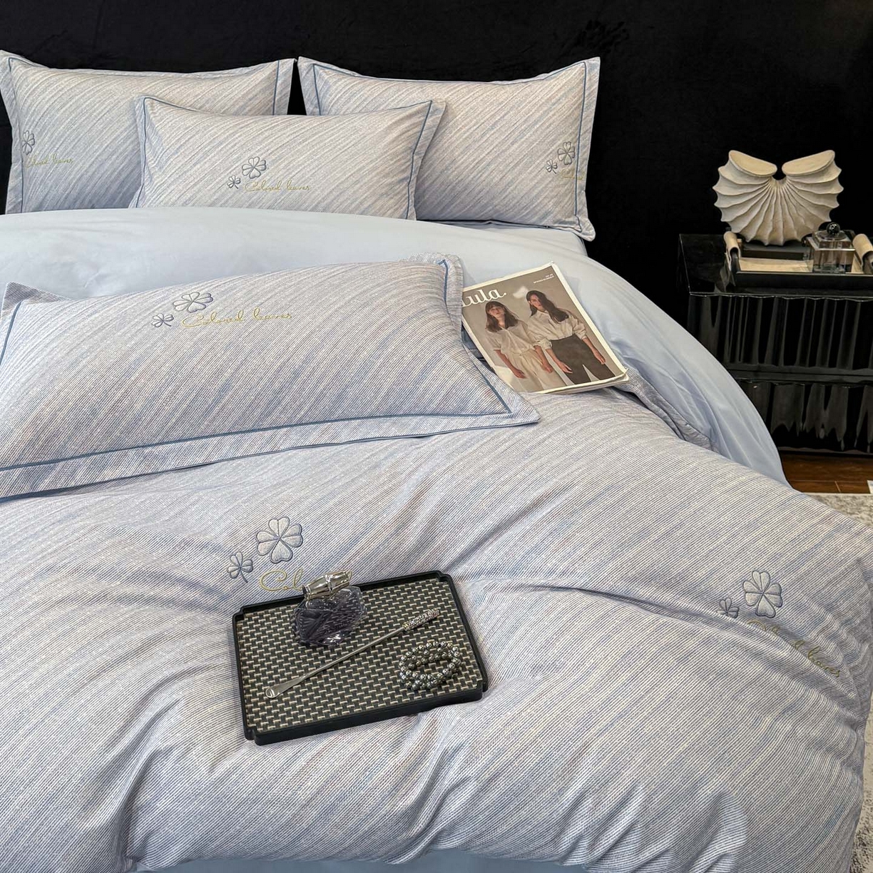 91家纺网 家纺一手货源 找家纺 喜四方 2026新款100%全棉60支长绒棉数码印花四件套（控价不低于180） 乐维空间-兰