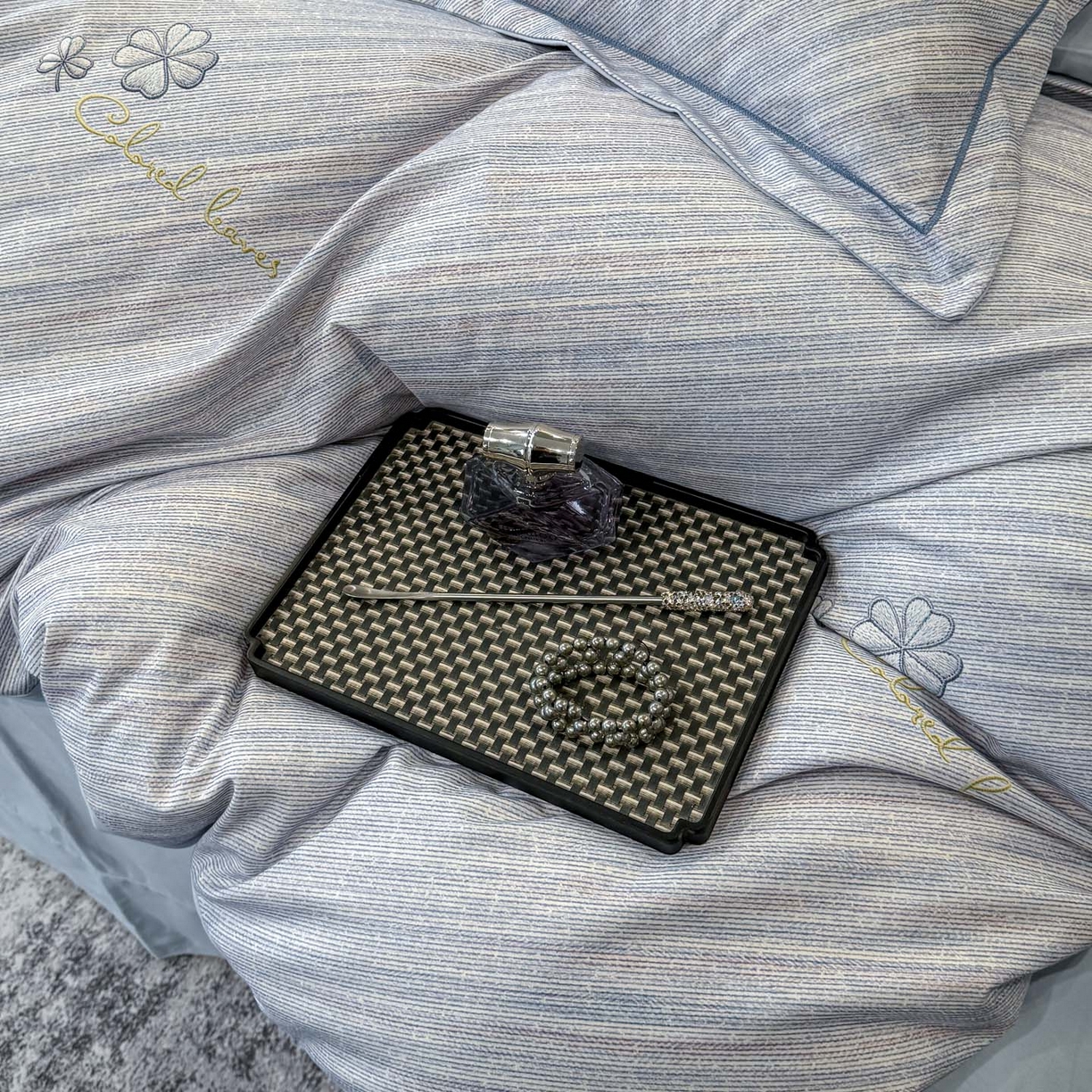 91家纺网 家纺一手货源 找家纺 喜四方 2026新款100%全棉60支长绒棉数码印花四件套（控价不低于180） 乐维空间-兰